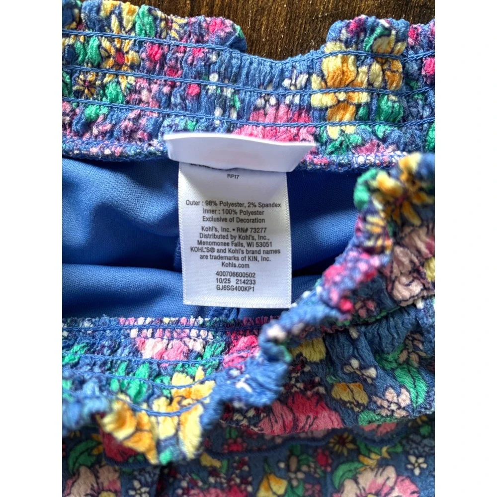 Jumping Beans Girls Blue Floral Tiered Ruffle Skirt Size 3T NWT